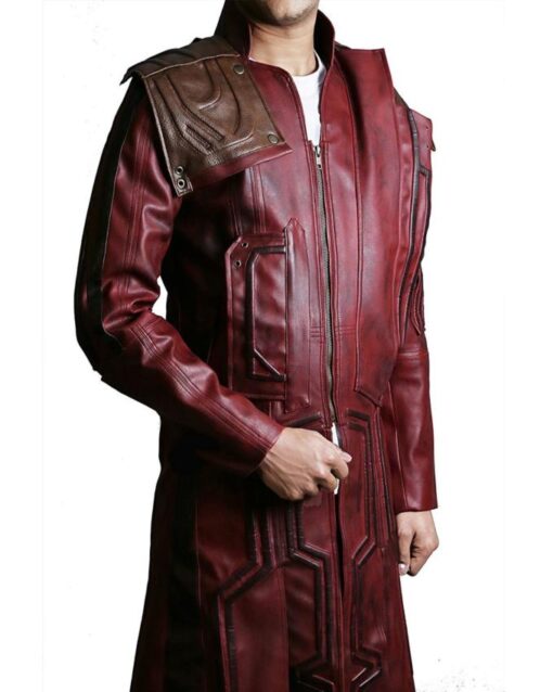 Star Lord Chris Pratt Vol 2 Leather Trench Coat | william jacket