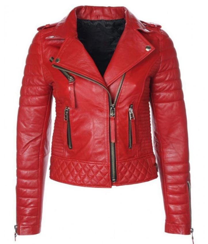Cheryl Cole Santa Claus Red Leather Jacket | William Jacket