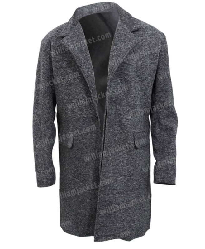 Idris Elba DCI John Luther Wool Blend Grey Coat | William Jacket