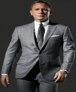 Daniel Craig James Bond Skyfall Grey Wool Suit | William Jacket
