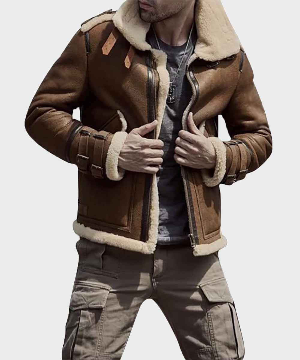 Shearling Leather Jacket Mens