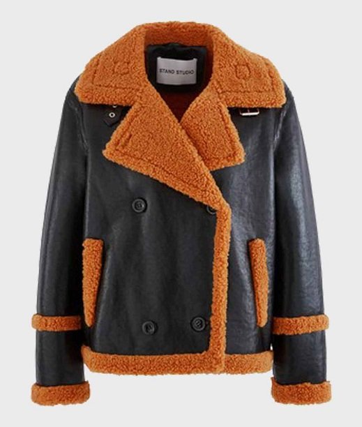 Austin Brown Sheepskin Real Leather Black Jacket | William Jacket