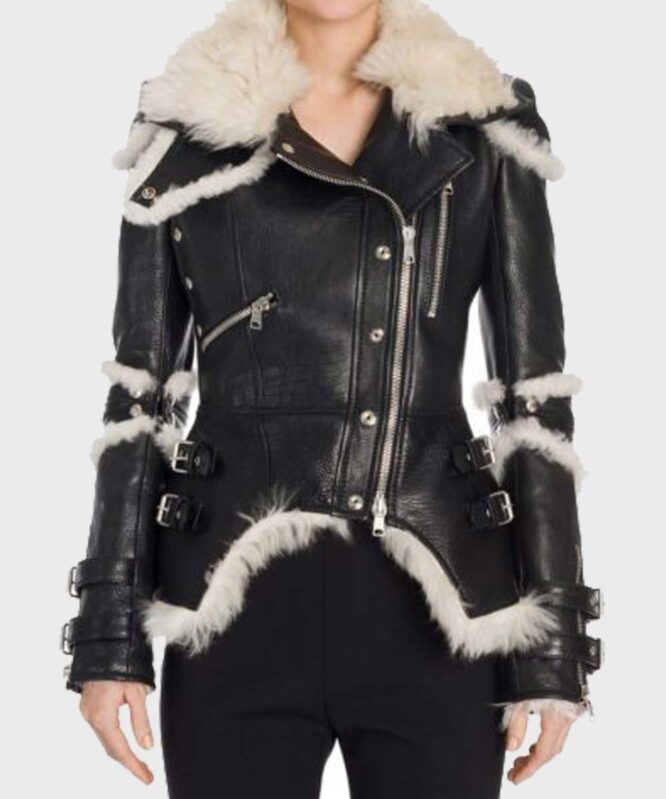 Brie Larson Super Bowl Nissan Commercial Ad Leather Jacket | 2022