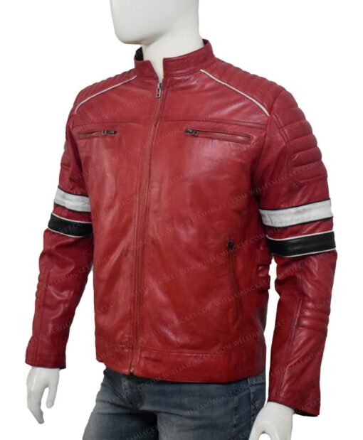 Mens Cafe Racer Quilted Genuine Leather Biker Jacket | William Jacket
