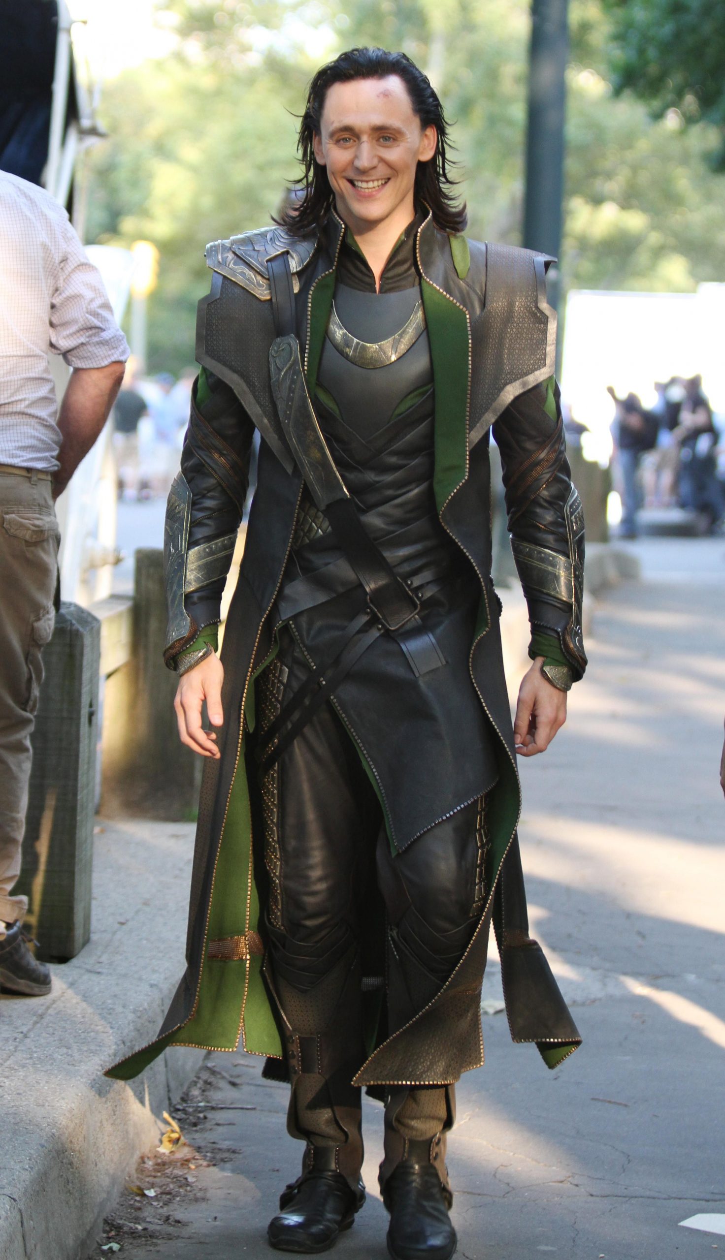 Loki Long Leather Costume Coat Full Image 