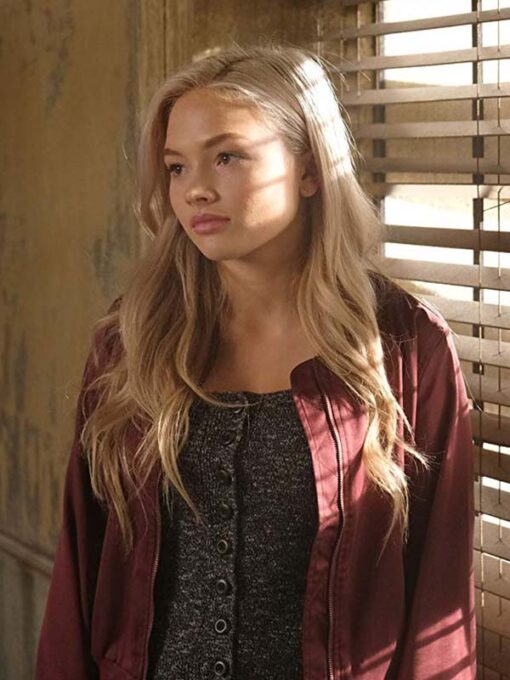Natalie Alyn Lind The Gifted Red Bomber Jacket Image