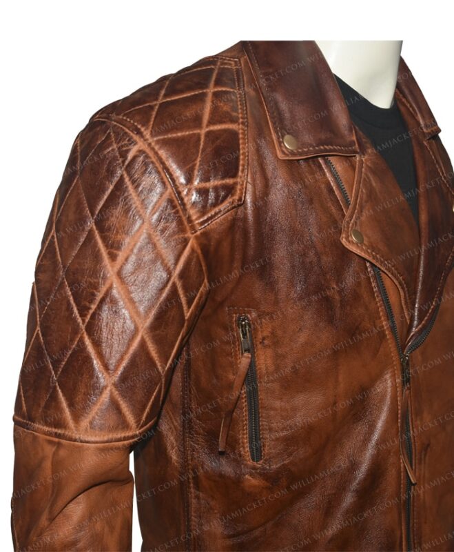 Marlon Brando Vintage Quilted Motorcycle Jacket | William Jacket