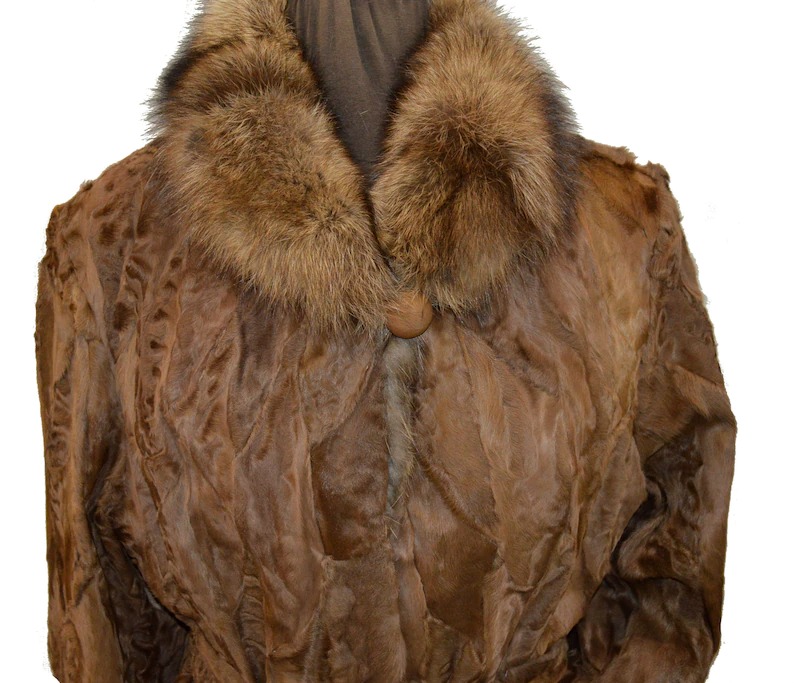Women Brown Karakul Fur Trench Coat | William Jacket