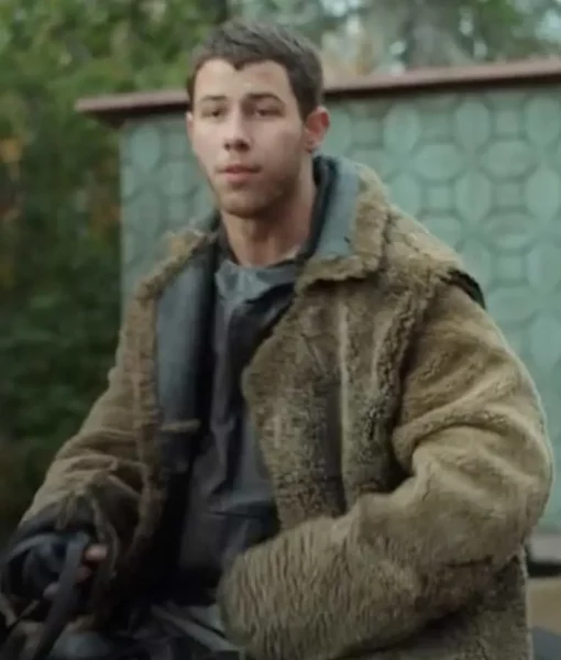 Nick Jonas Chaos Walking Brown Fur Coat