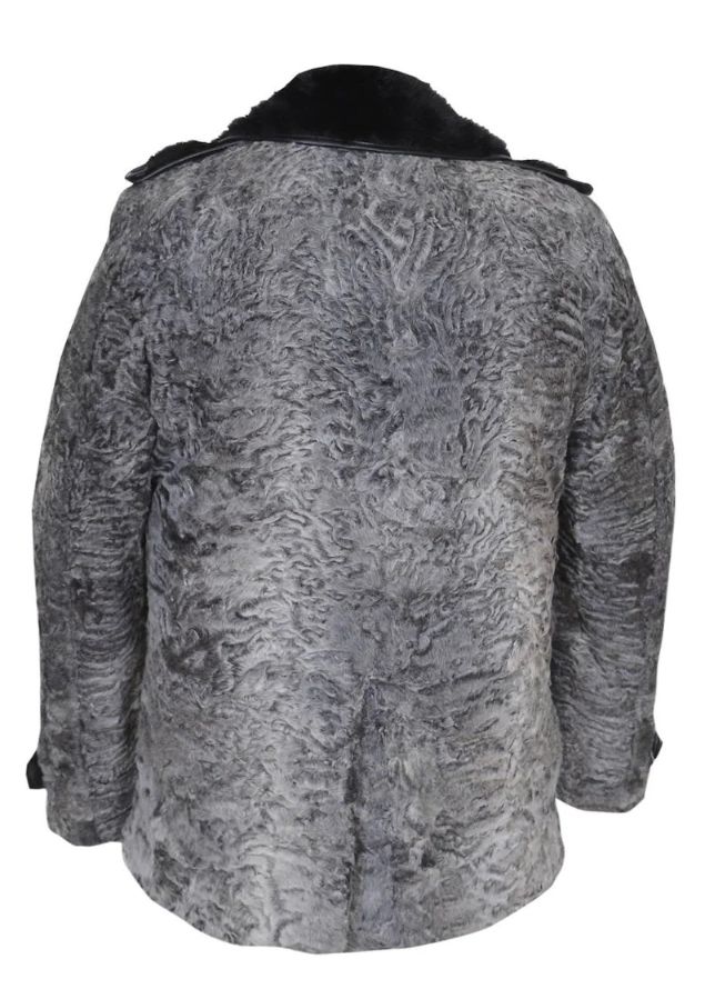 Swakara Wavy Mink Fur Collar Coat For Mens | William Jacket