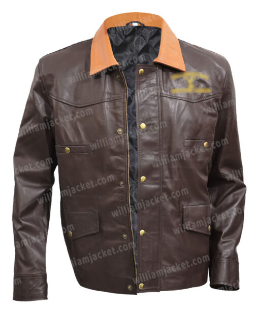 Yellowstone Ryan Brown Leather Jacket Front