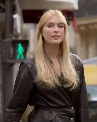 Emily in Paris S02 Camille Beige Leather Jacket