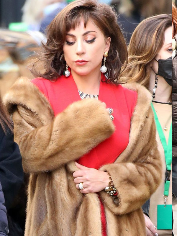 House Of Gucci 2021 Lady Gaga Fur Long Coat
