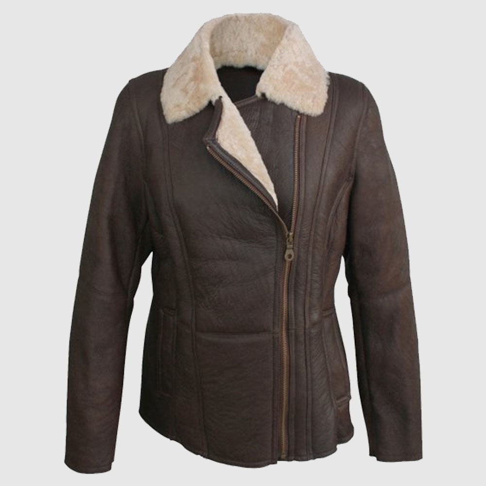 Jessica Vegan Aviator Leather Jacket % | William Jacket