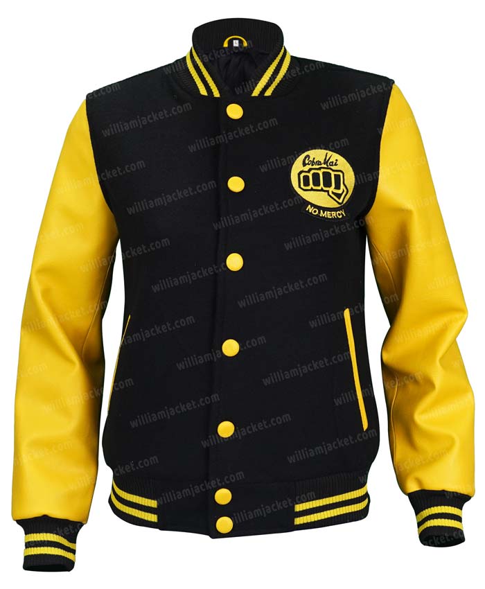 Yellow and Black Varsity Letterman Jacket - William Jacket