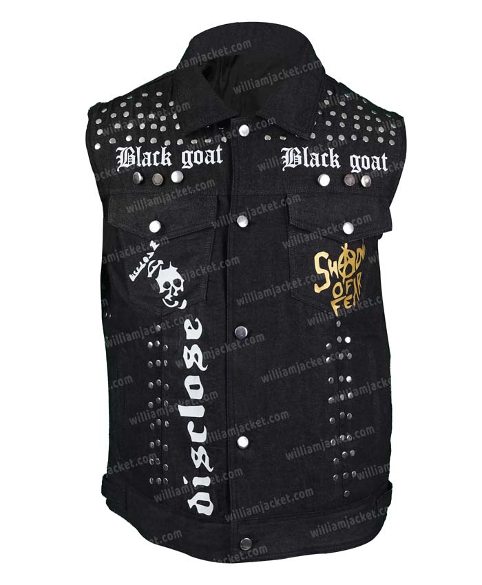 Juice Wrld Black Puffer Vest With Studs - Celebs Movie Jackets