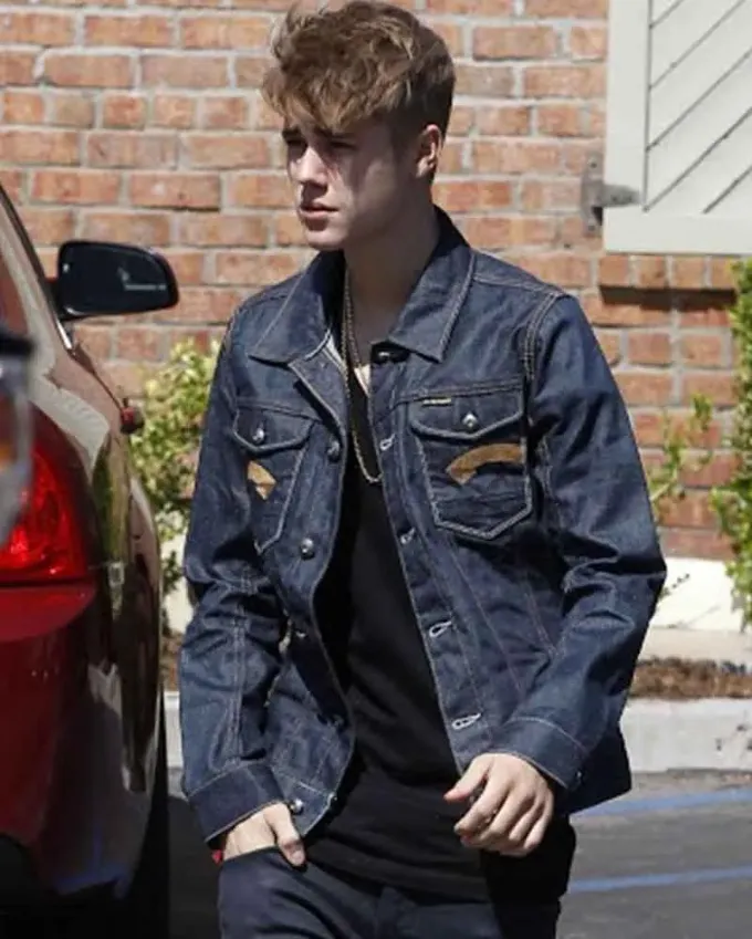 Singer Justin Bieber Drew Blue Denim Jacket