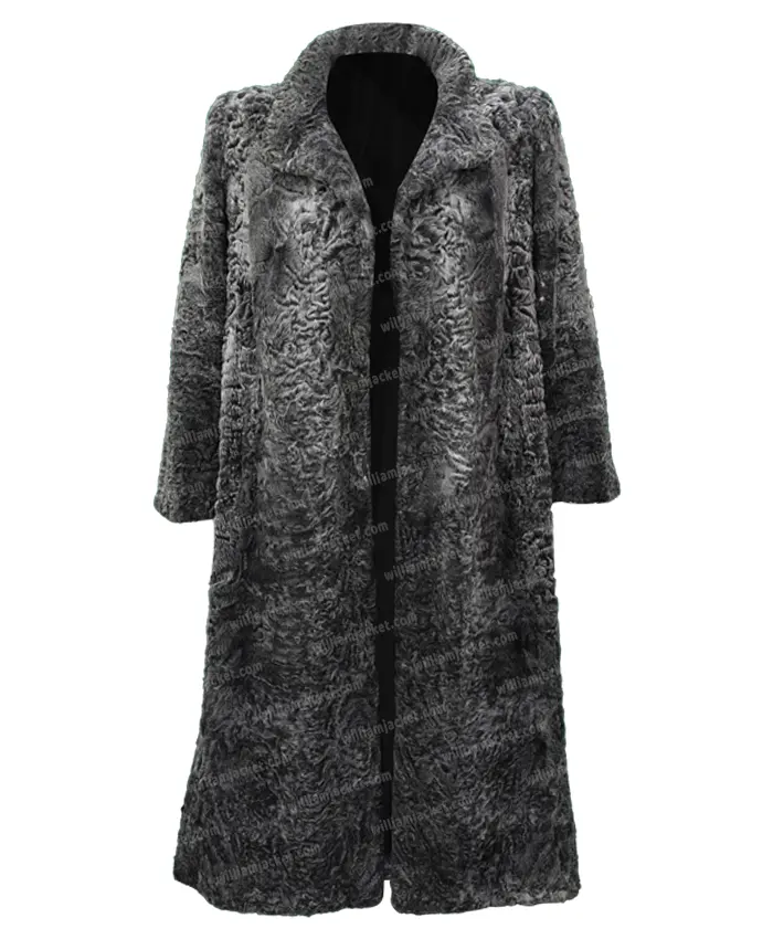 Women Persian Lamb Broadtail Fur Trench Karakul Coat - William Jacket