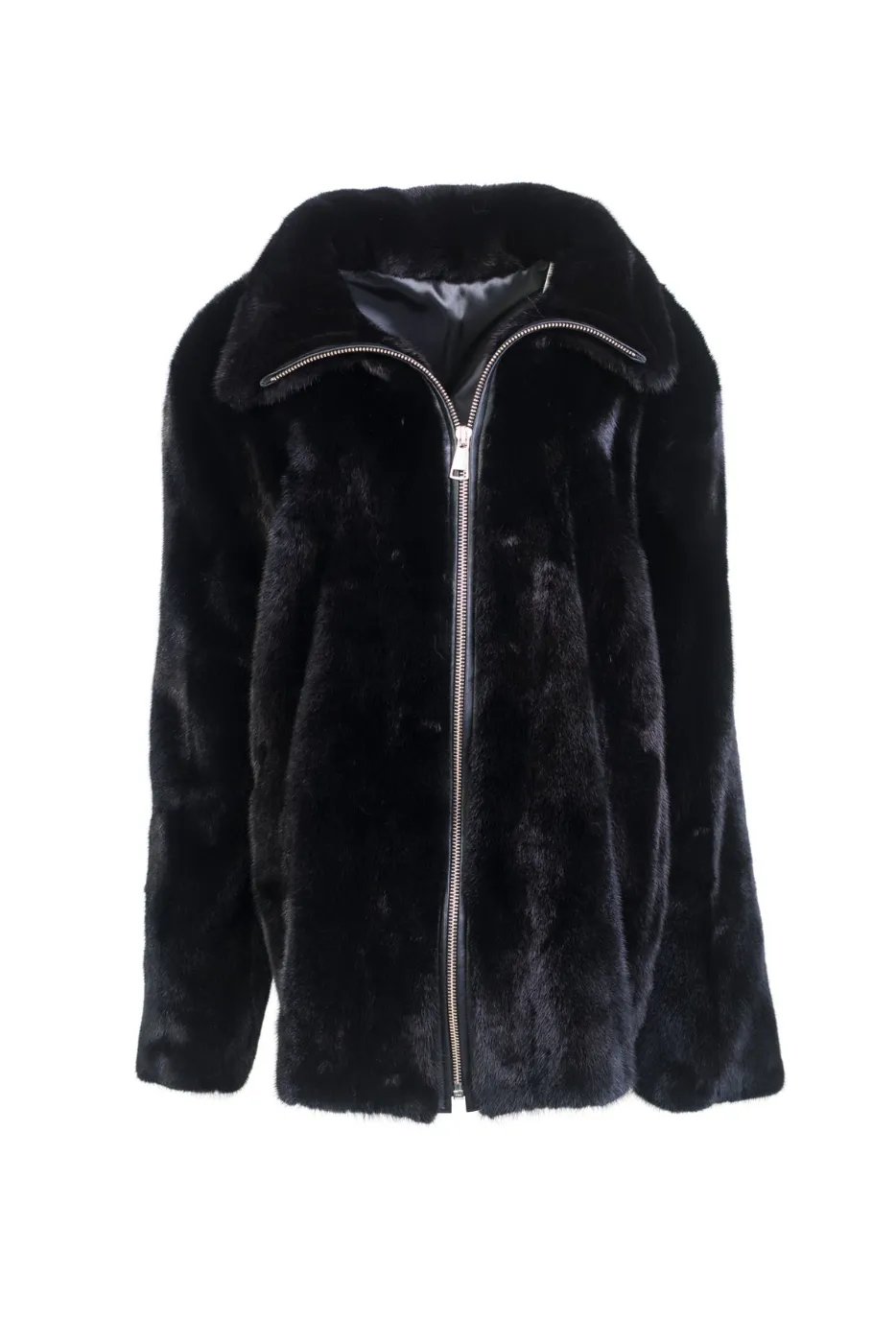 Mens Black Mink Fur Classic Cut Winter Coat - William Jacket