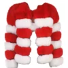 Womens Red and White Collarless Fox Fur Winter Jacket