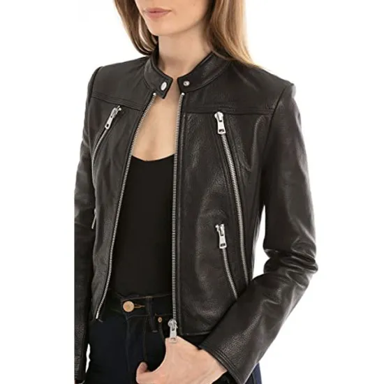 Katherine Mcnamara Shadowhunters S03 Black Leather Jacket