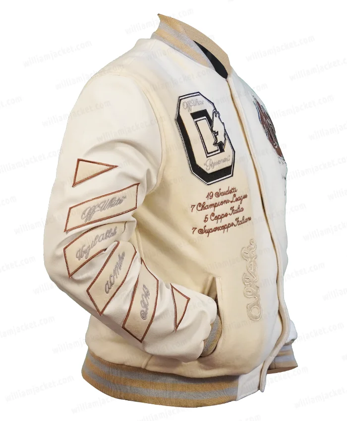  UNICOM JACKETS Men's AC-Milan Off-White Varsity Jacket