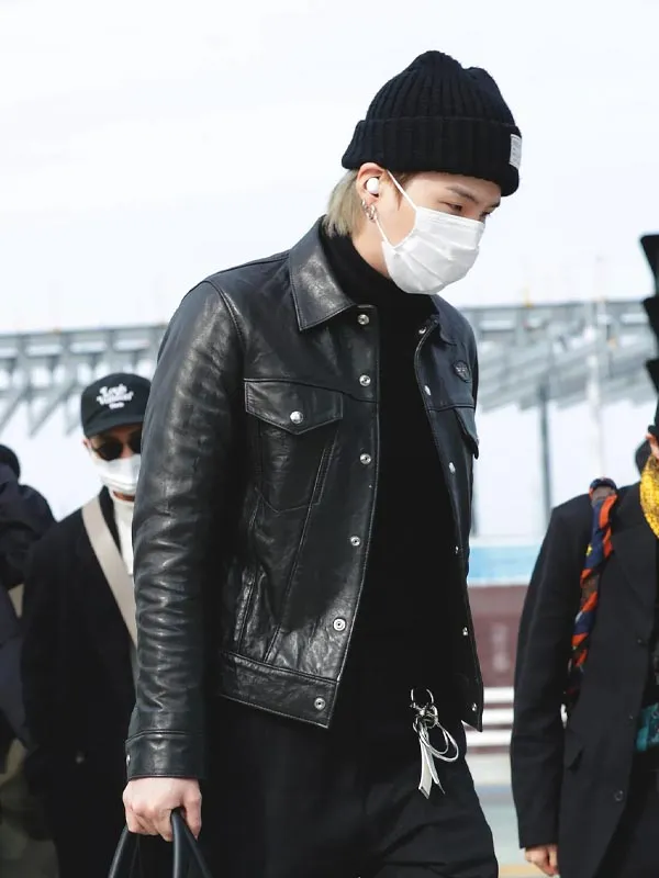 Buy Jungkook Black Leather Jacket