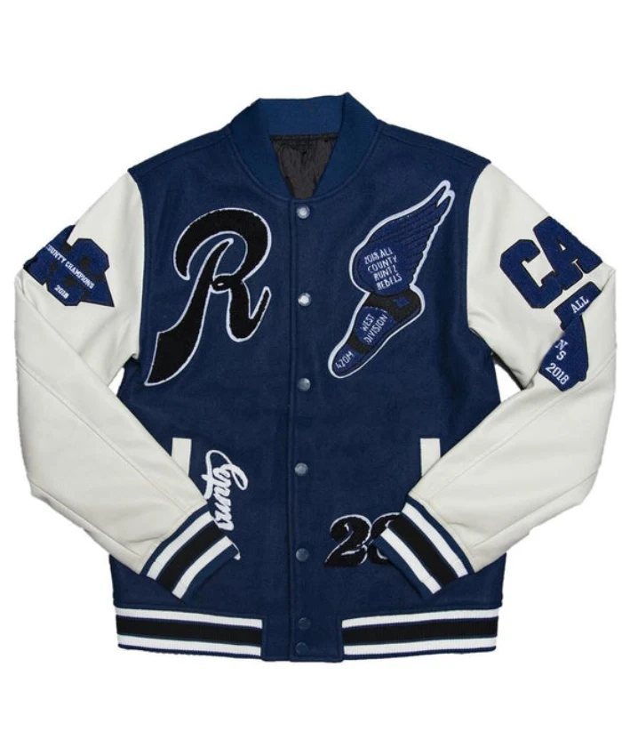 Carolinas Leather Man’s Varsity Baseball Jacket Wool Varsity Jacket Faux  leather Sleeves with Patchwork Embroidery Jacket at  Men’s Clothing