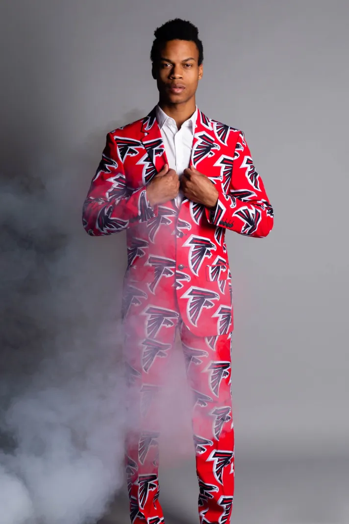 Atlanta Falcons Red Pattern Suit Jacket - William Jacket