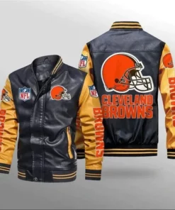 NFL Cleveland Browns Team Leather Jacket - William Jacket