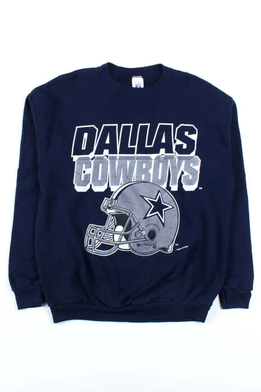 RARE Vintage 90s Dallas Cowboys NFC Champions Sweatshirt Cowboys Crewneck  Cowboys Pullover Printed Logo White, Black Color Mens L 