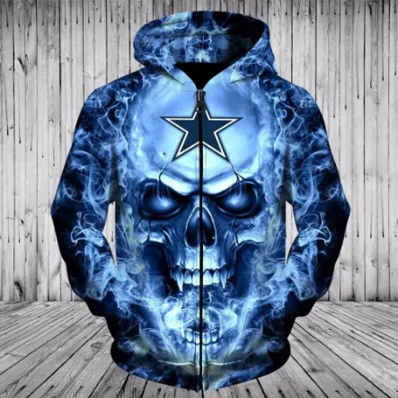 Dallas cowboys nfl balls 3d print hoodie 3d hoodie Zipper Hoodie 3D