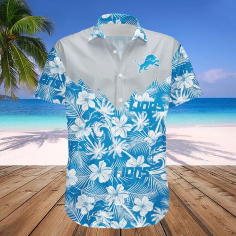 SALE] Detroit Lions Symbol Louis Vuitton Hawaiian Shirt - Luxury