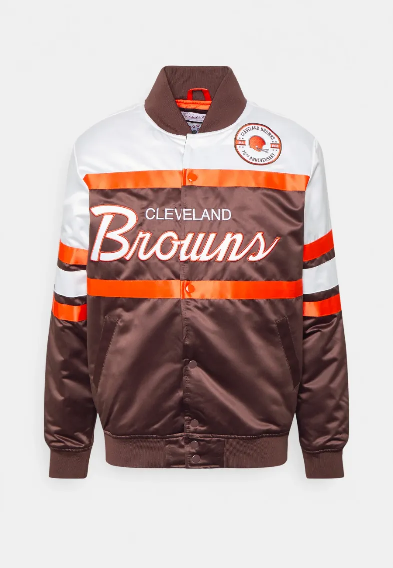 Mitchell & Ness, Jackets & Coats, Cleveland Browns Mitchell Ness Jacket  Mens 2xl Throwback Nfl Football Brown