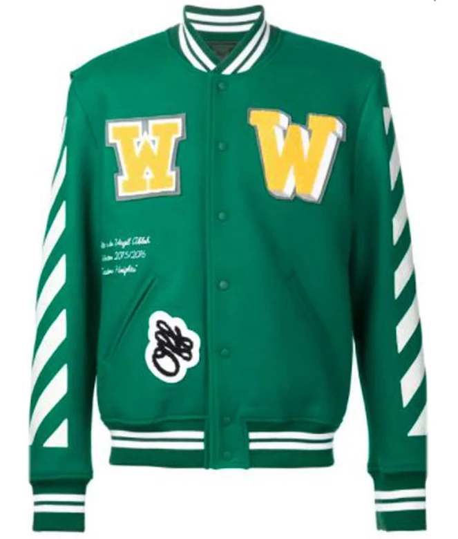 Off White Green Varsity Jacket - William Jacket