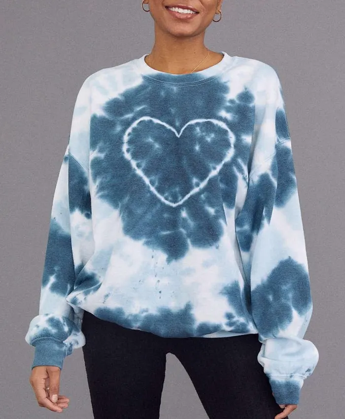 Knot heart-print sweatshirt - Blue