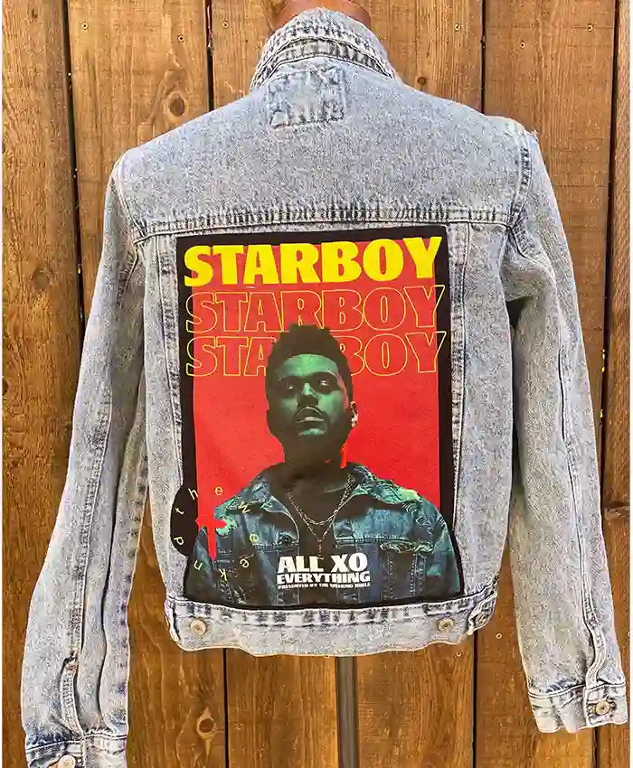 Starboy Printed Denim Jacket  The Weeknd Printed Denim Jacket