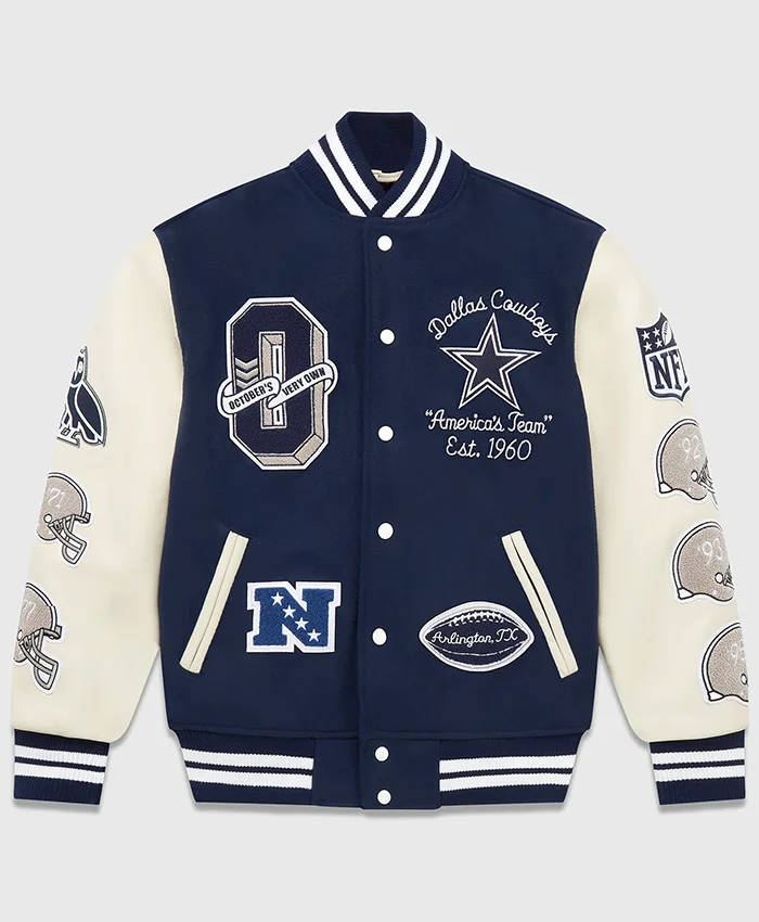 Dallas Cowboys Women's Varsity Jacket Dresses Snap Button Coat