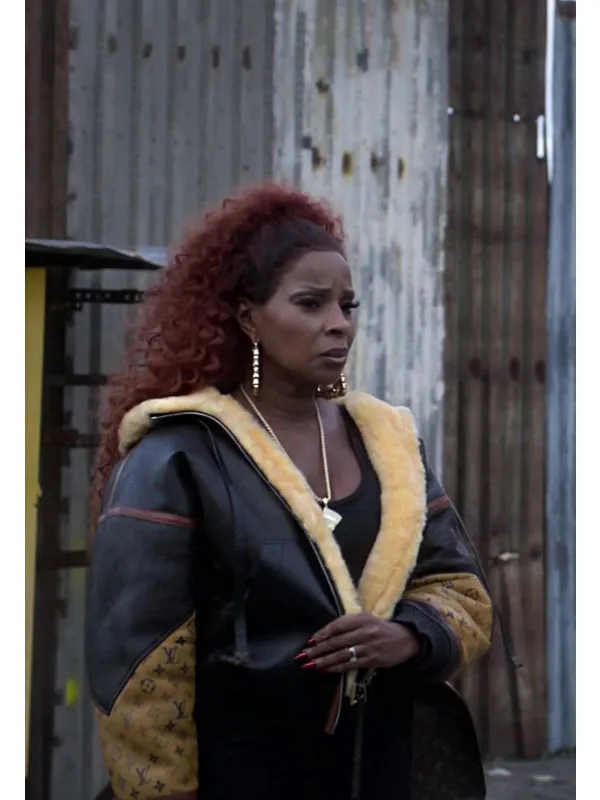 Mary J Blige Power Book II Ghost S02 Black Long Leather Jacket