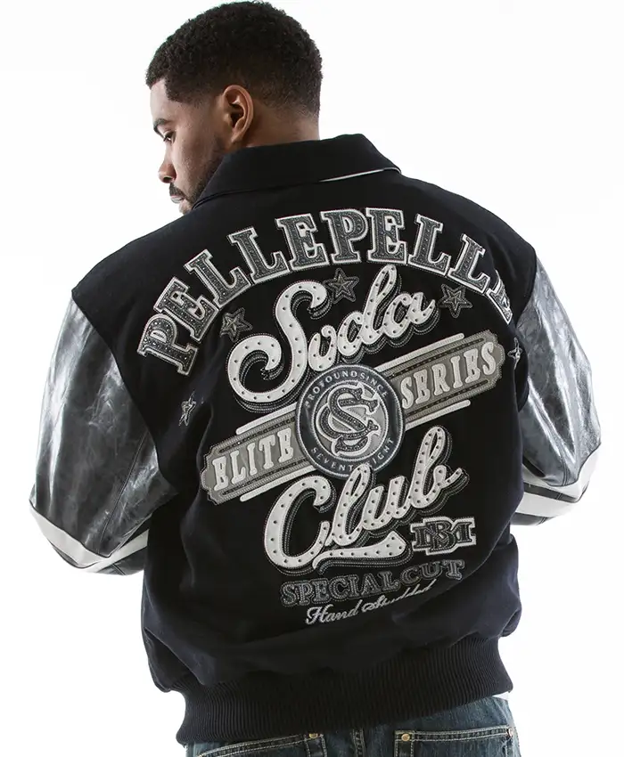 Pelle Pelle Soda Club Elite Series Black Leather Jacket For Sale