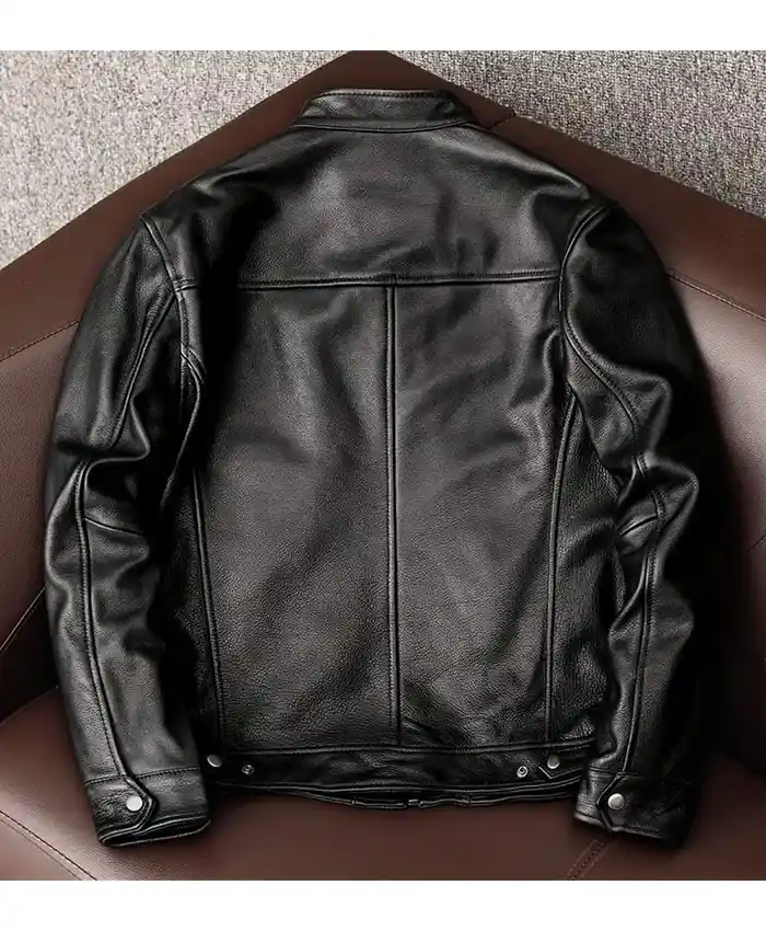 90s Vintage Black Leather Jacket