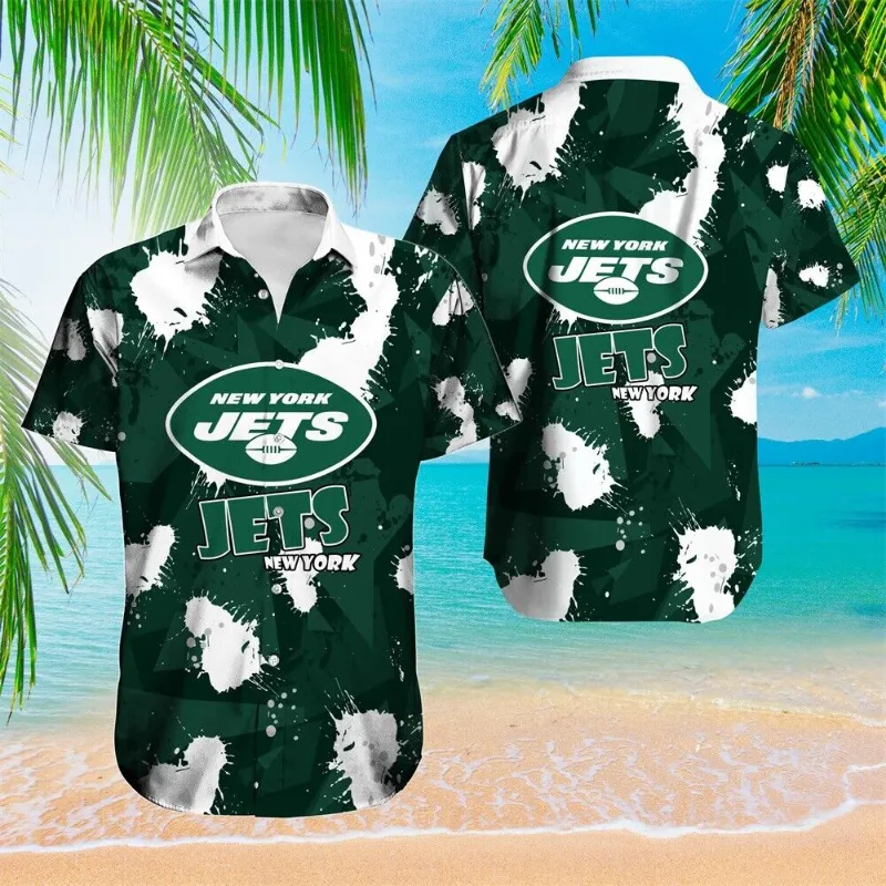 Jets Hawaiian Shirt New York Jets Palm Tree Cool Hawaiian Shirts