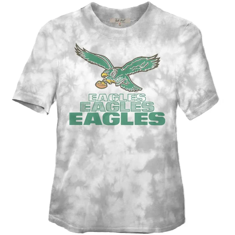 Girlie Girl Liquid Blue Philadelphia Eagles Vertical Tie Dye NFL Football Unisex T-Shirt Medium / Multi