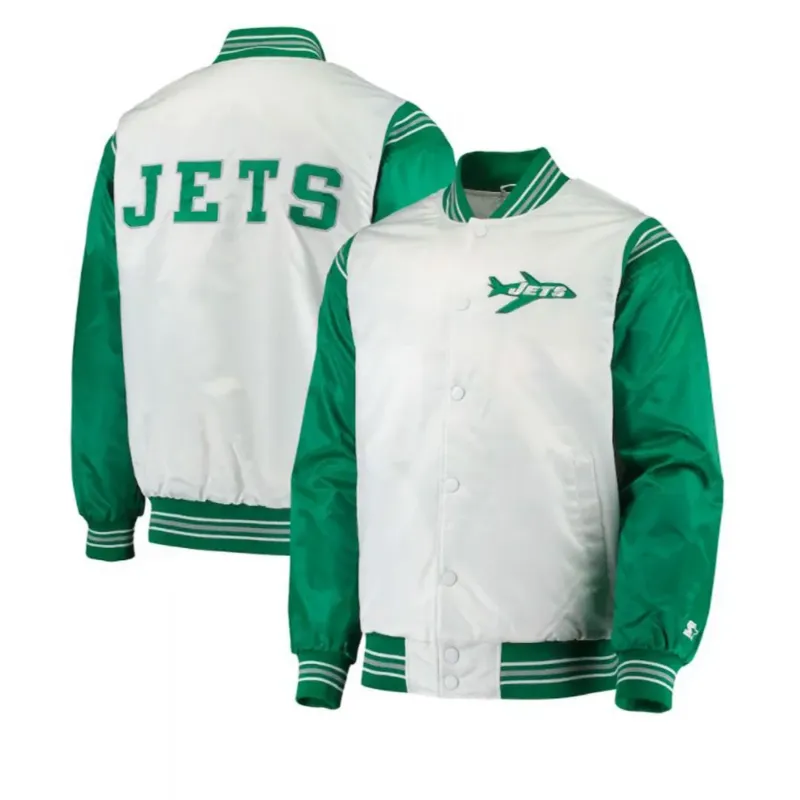 Ned Russel New York Jets Starter White and Green Jacket