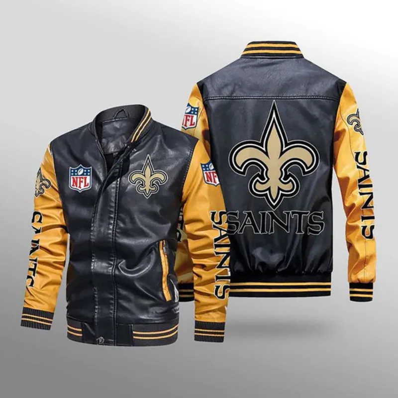 New Orleans Saints Leather Jacket - William Jacket