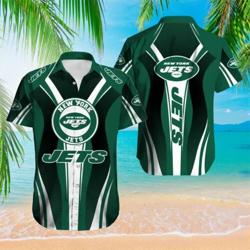 New York Jets Hawaiian Button Shirt