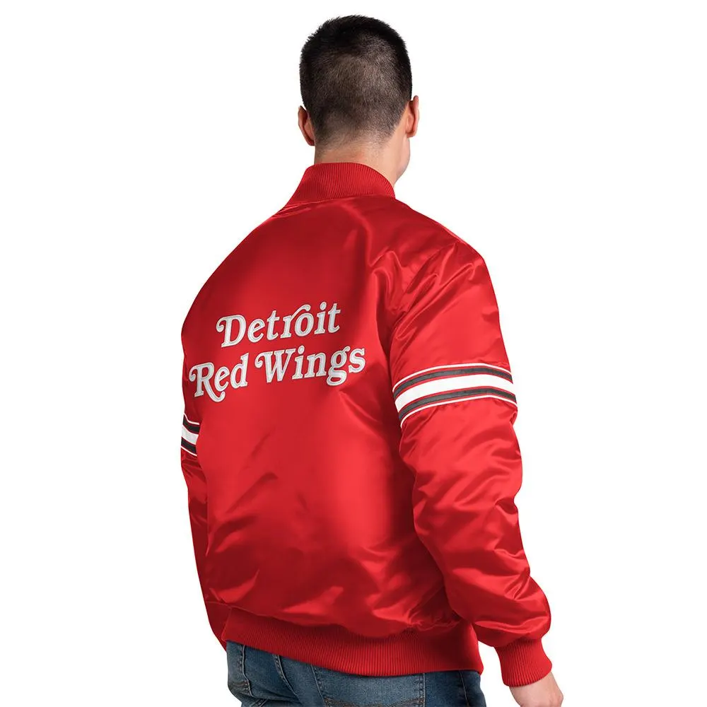 Detroit Red Wings Nicklas Lidstrom Varsity Red Jacket