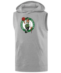 Boston Celtics Sleeveless Grey Hoodie