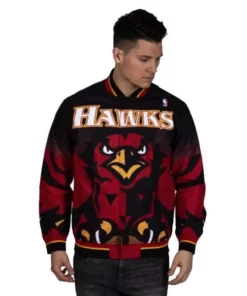 Atlanta Hawks Mitchell & Ness Authentic Warm-Up Full-Snap Jacket - Black