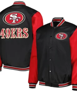 San Francisco 49ers City Collection Satin White Varsity Jacket - 8 Ball  Jacket